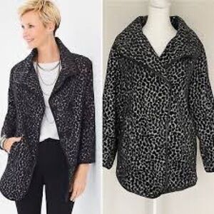Chico’s Animal Print Coat Size 1